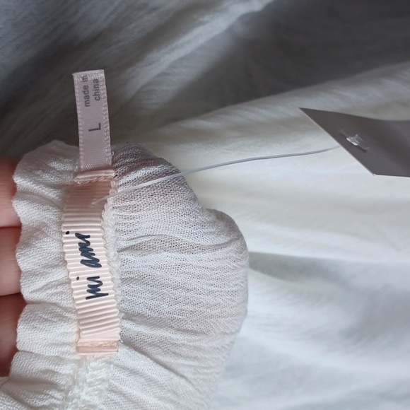 Francesca's Collections Tops Mi Ami Off Shoulder Croquet Short Sleeve Top L - Picture 5 of 7